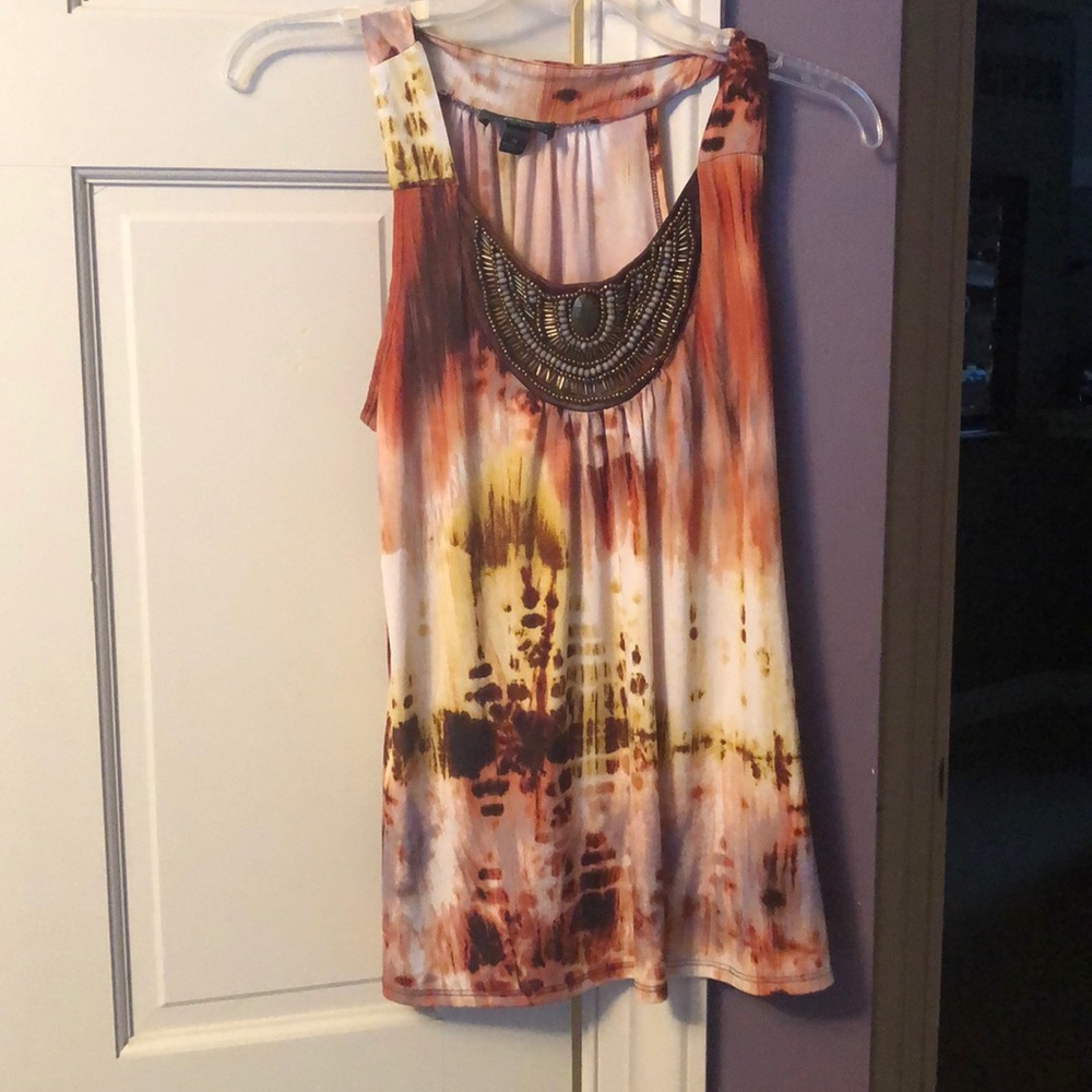 Tie dye tank with jewel top
